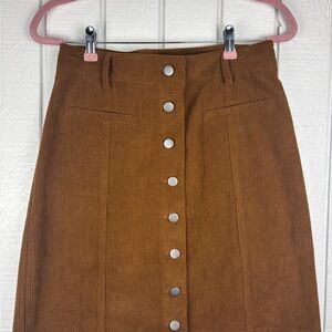Bagatelle Women’s Small Brown Corduroy A-Line Skirt NWT